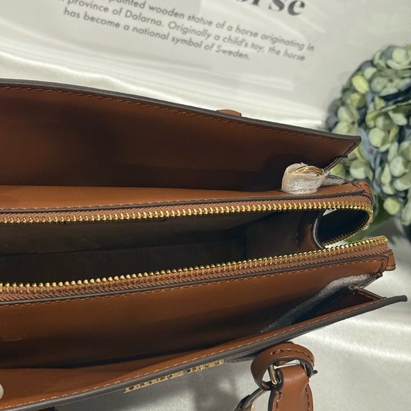 Michael Kors Sheila Small Center Zip Satchel Shoulder Crossbody Bag MK Brown - Picture 10 of 10